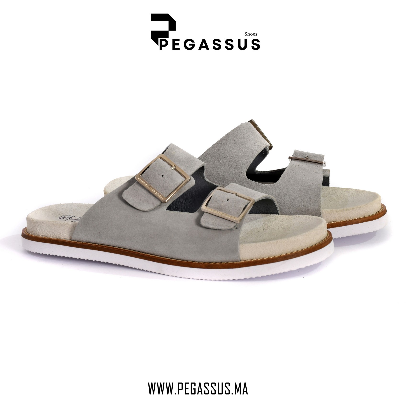 Washed suede urban slides