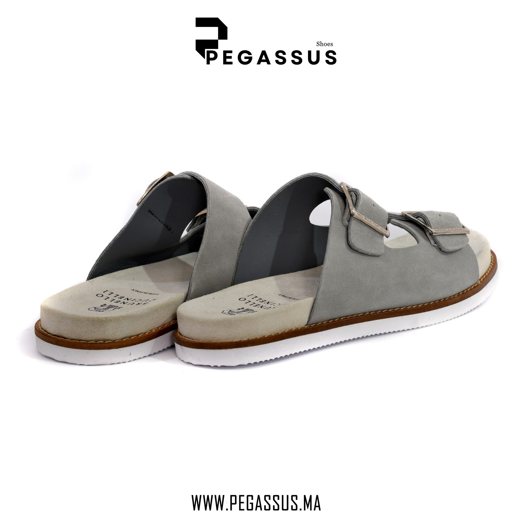Washed suede urban slides